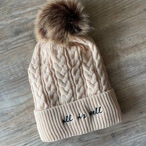 2 for $15 | UP TOP | Cream beanie with pom pom